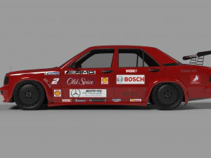 mercedes benz 190e 1990 racing 3D Model