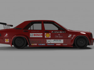 mercedes benz 190e 1990 racing Modello 3D