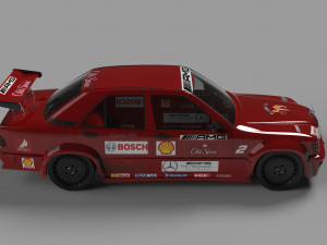 mercedes benz 190e 1990 racing Modello 3D