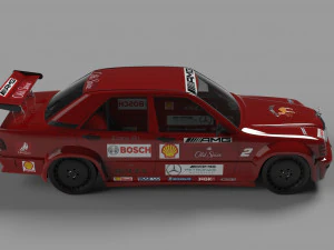 mercedes benz 190e 1990 racing 3D Model