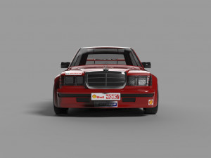 mercedes benz 190e 1990 racing Modello 3D
