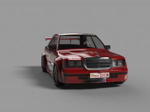 mercedes benz 190e 1990 racing Modello 3D