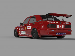mercedes benz 190e 1990 racing Modello 3D
