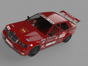 mercedes benz 190e 1990 racing Modello 3D