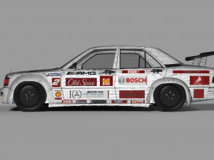 mercedes benz 190e 1990 racing 3D Model