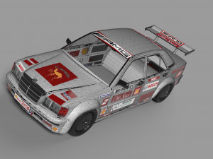 mercedes benz 190e 1990 racing Modello 3D
