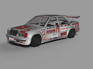 mercedes benz 190e 1990 racing Modello 3D