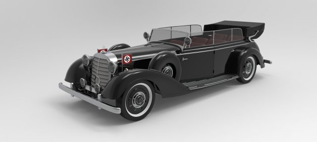 mercedes-benz 770 w150ii 1942 3D Model .c4d .max .obj .3ds .fbx .stl .blend 