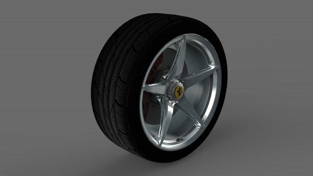 ferrari rim and tyre 3D Model .c4d .max .obj .3ds .fbx .stl .blend 