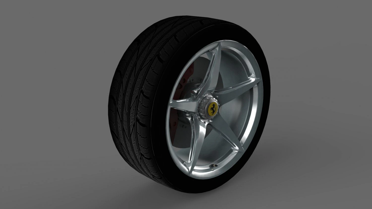 ferrari rim and tyre 3D Model .c4d .max .obj .3ds .fbx .stl .blend 