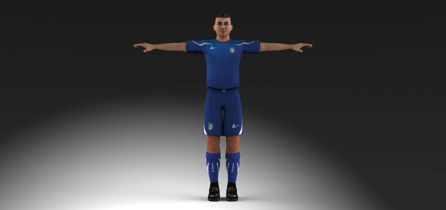 football player 3D Model .c4d .max .obj .3ds .fbx .stl .blend 