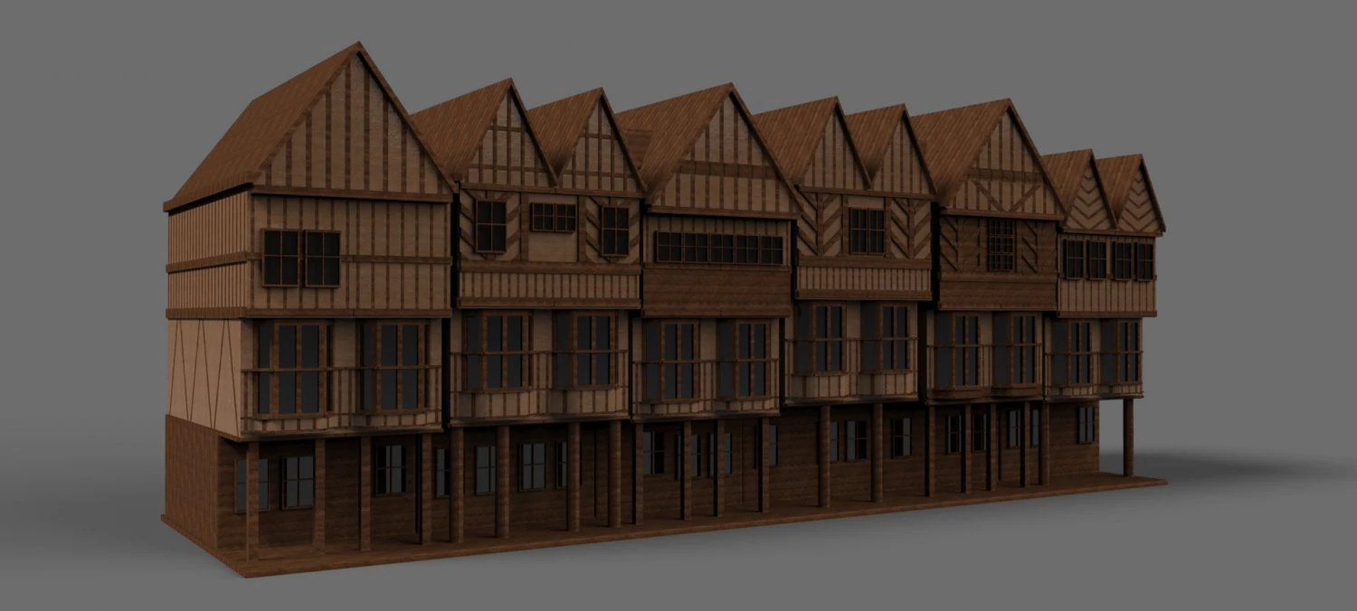 tudor street 3D Model .c4d .max .obj .3ds .fbx .stl .blend