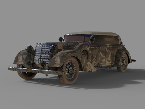 VINTAGE MILITARY CAR 3D Model