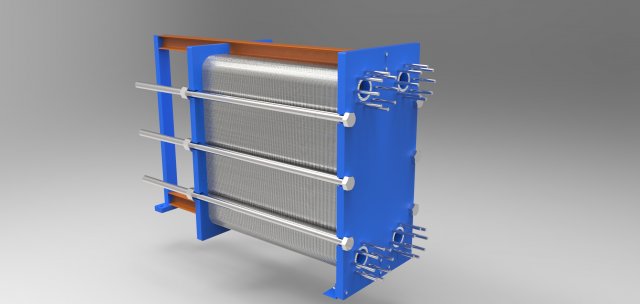 plate heat exchanger 3D 模型 .c4d .max .obj .3ds .fbx .stl .blend