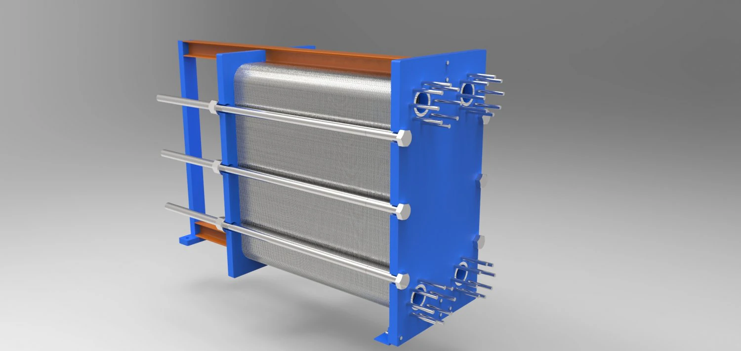 plate heat exchanger 3D Model .c4d .max .obj .3ds .fbx .stl .blend 