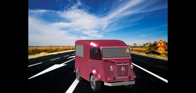 citroen van 1974 3D Model .c4d .max .obj .3ds .fbx .stl .blend 
