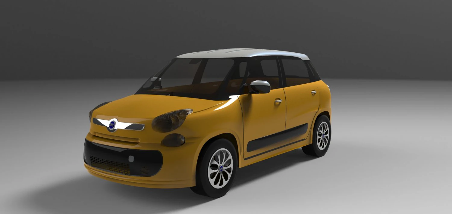 fiat 500 l 3D Model .c4d .max .obj .3ds .fbx .stl .blend 