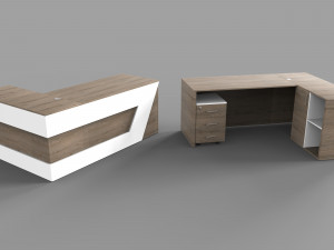 reception desk and executive table Model 3D
