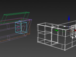 reception desk and executive table Model 3D