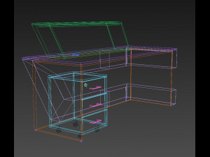 reception desk and executive table Model 3D