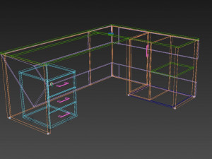 reception desk and executive table Model 3D