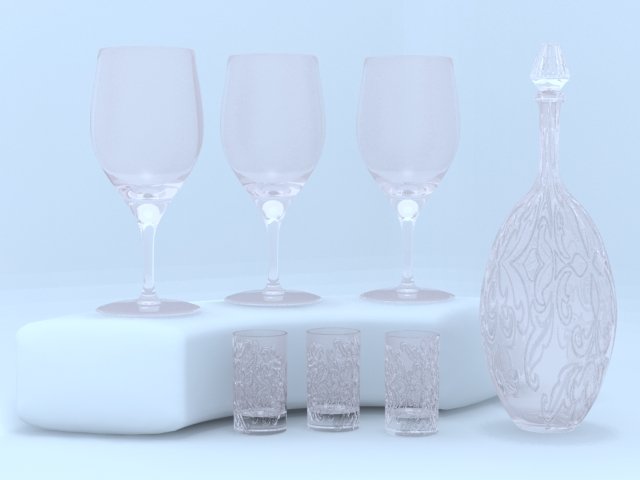 glasses  stack  wine glass 3D Model .c4d .max .obj .3ds .fbx .stl .blend 