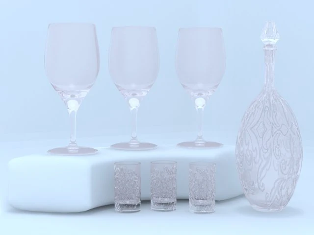 glasses  stack  wine glass 3D Model .c4d .max .obj .3ds .fbx .stl .blend 