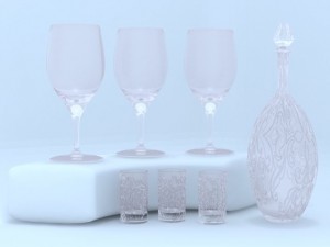 glasses  stack  wine glass 3D Model