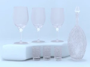 眼镜堆叠酒杯 3D 模型