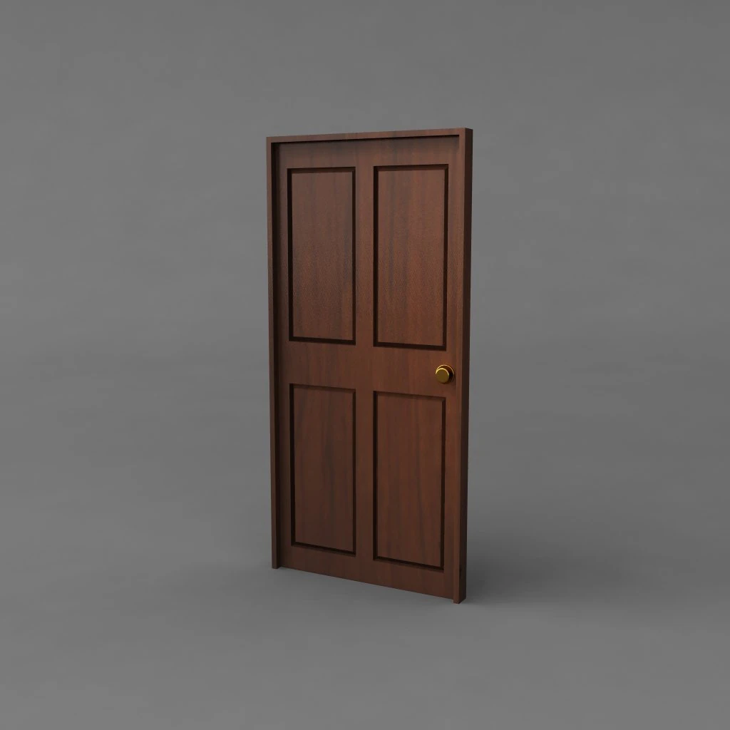 simple classic door 3D Model .c4d .max .obj .3ds .fbx .stl .blend 