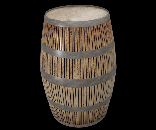 wooden barrel Model 3D .c4d .max .obj .3ds .fbx .stl .blend 