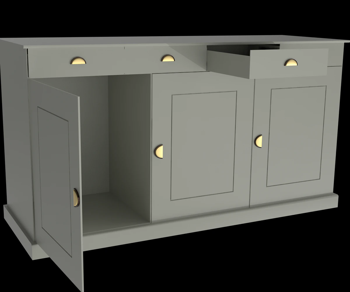 dresser for the dishes 3D Model .c4d .max .obj .3ds .fbx .stl .blend 