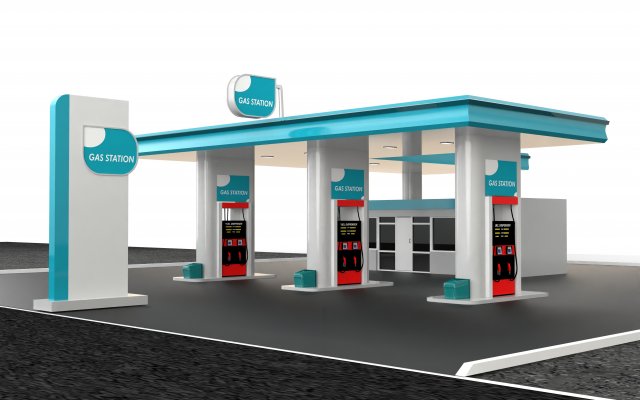 gas station 2 Modelo 3D .c4d .max .obj .3ds .fbx .stl .blend 