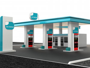 gas station 2 3D Model