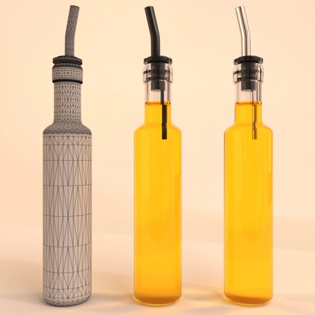 olive oil bottle Modelo 3D .c4d .max .obj .3ds .fbx .stl .blend 