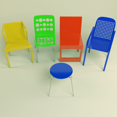 chair pack Modelo 3D .c4d .max .obj .3ds .fbx .stl .blend 