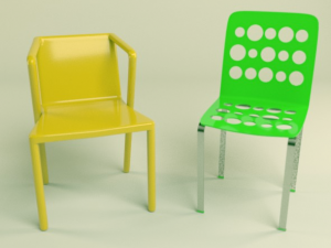 chair pack Modelo 3D