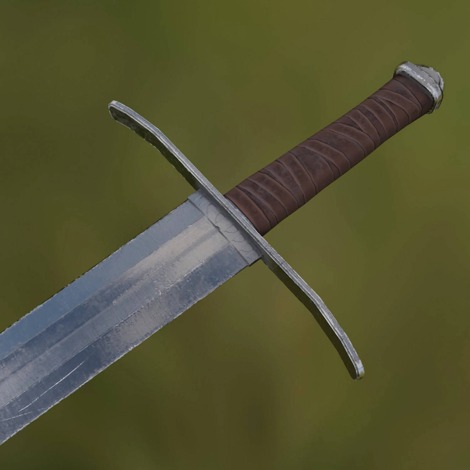 long straight sword 3D Model .c4d .max .obj .3ds .fbx .stl .blend 
