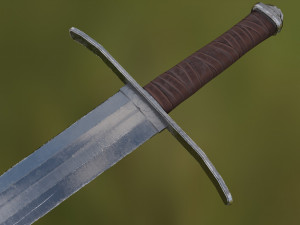 long straight sword Model 3D