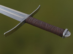 long straight sword Modelo 3D