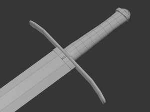 long straight sword Modelo 3D