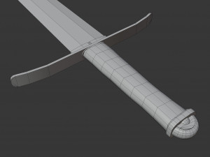 long straight sword Modelo 3D