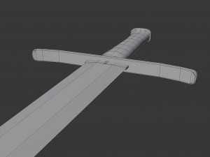 long straight sword Modelo 3D