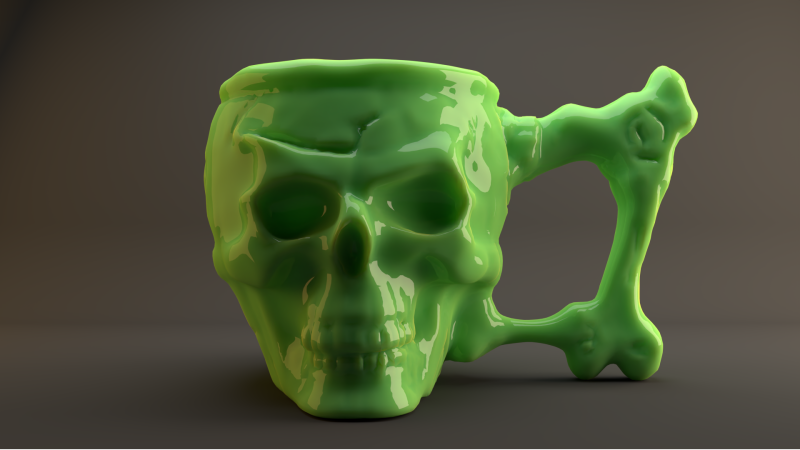 Skull Mug 3D Модель .c4d .max .obj .3ds .fbx .stl .blend 