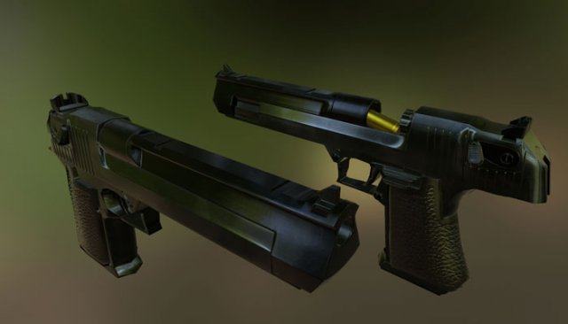 desert eagle 3D Модель .c4d .max .obj .3ds .fbx .stl .blend 