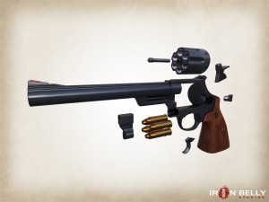 44 magnum revolver game-ready 3D मॉडल