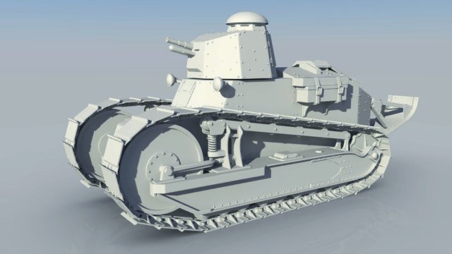 tank renault ft17 Modelo 3D .c4d .max .obj .3ds .fbx .stl .blend 