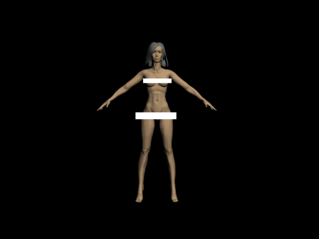 naked girl 3D Model .c4d .max .obj .3ds .fbx .stl .blend 