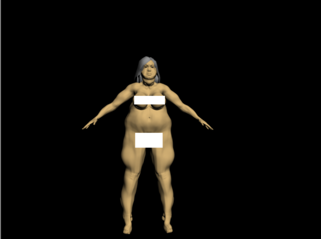 big naked girl 3D Model .c4d .max .obj .3ds .fbx .stl .blend 
