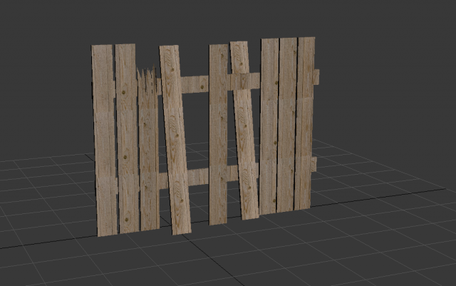 the fence of the broken boards 3D 모델 .c4d .max .obj .3ds .fbx .stl .blend 